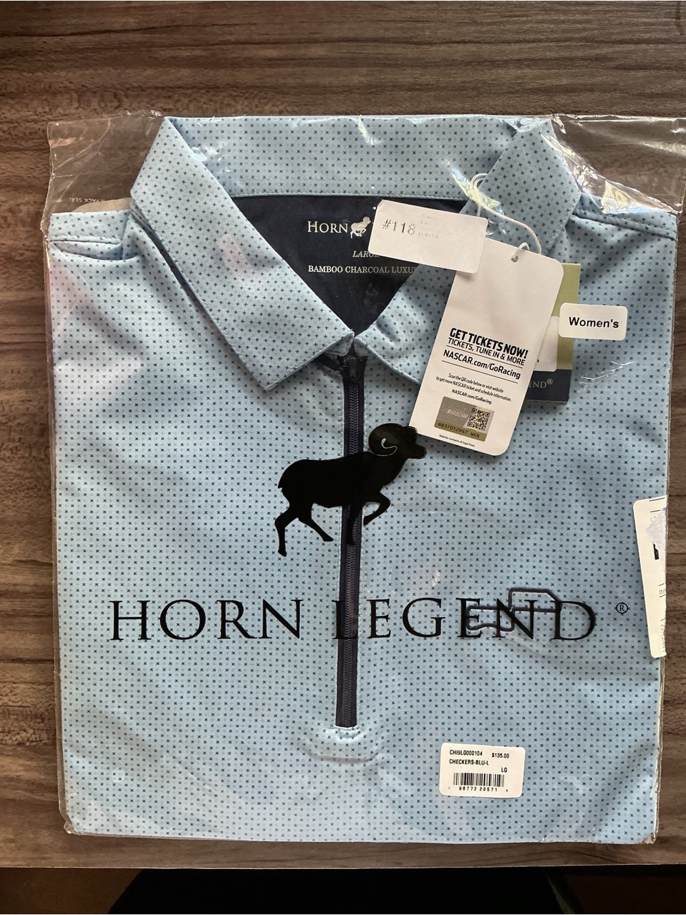 Horn Legend Light Blue Quarter-Zip Polo